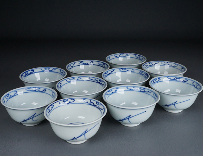 千寿美術】永楽即全 染付くらはむか汲出茶碗 十◇共箱/茶道具/千家十職