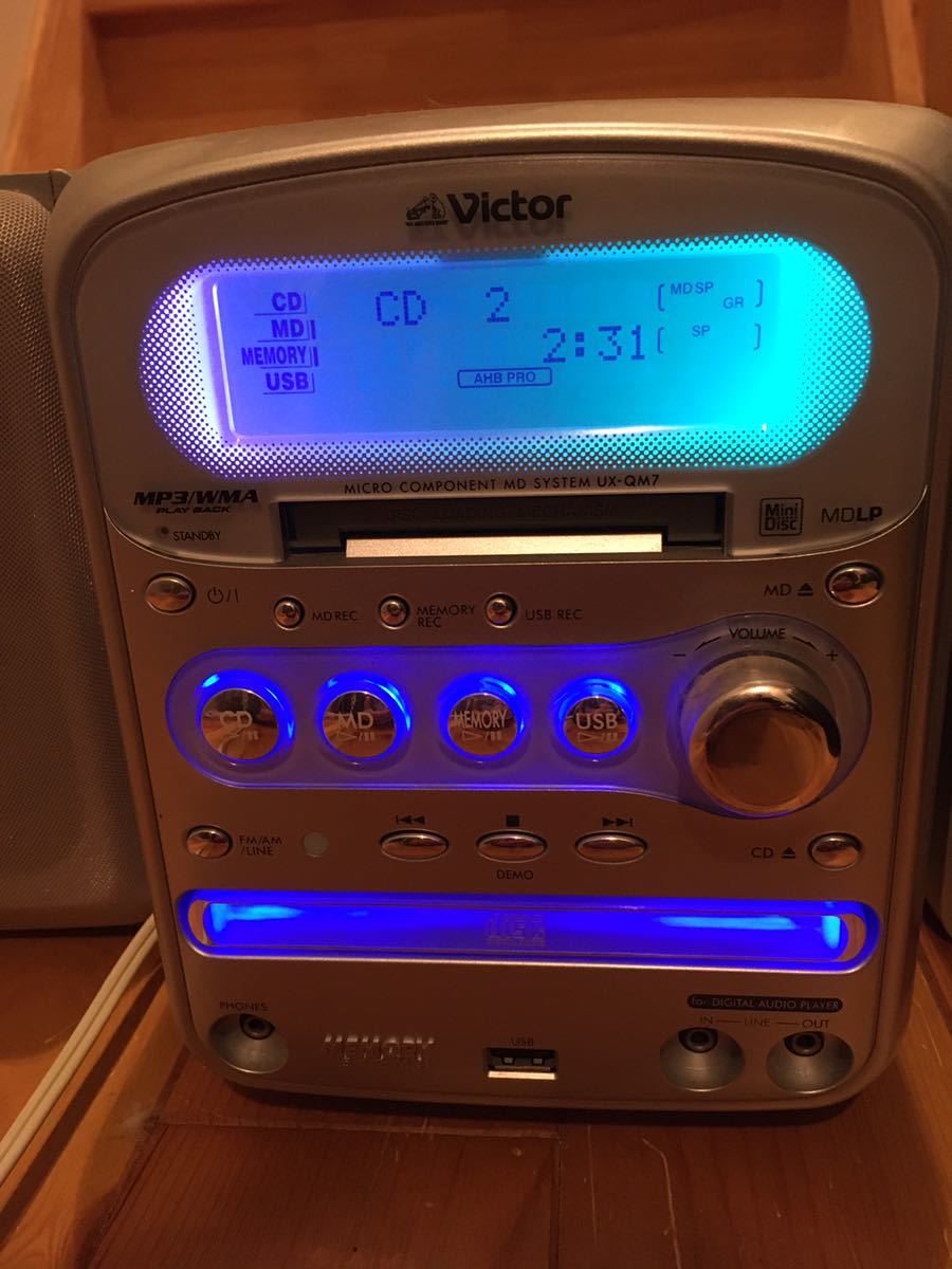 ビクター コンポ UX-QM7 cd usb mp3 Victor 公式通販 動作品 JVC CD→MD