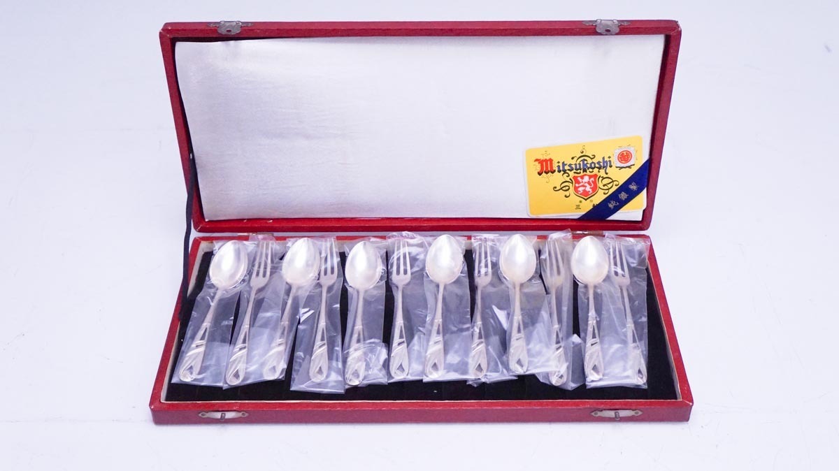  品 三越 純銀製 スプーン & フォーク 12本セット 総重量134.4g シルバー カトラリー(スプーン)｜売買されたオークション情報、yahooの商品情報をアーカイブ公開 - オークファン スプーン