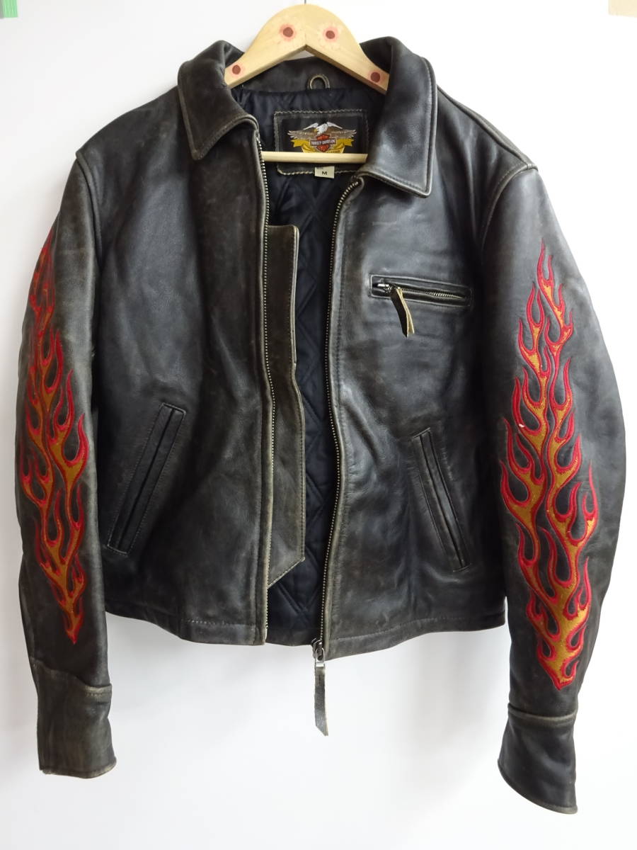QAZ3257☆Harley Davidson ハーレーダビットソン ライダースジャケット