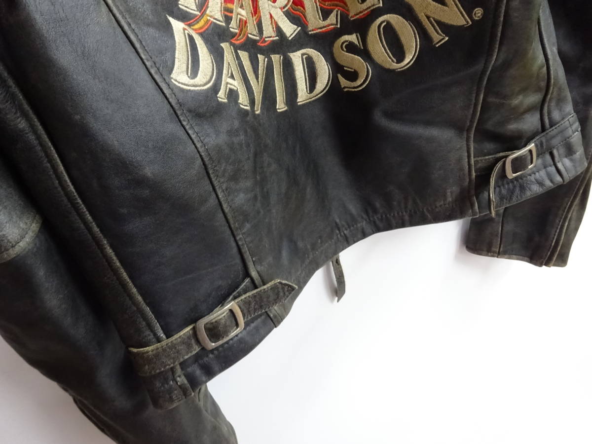 QAZ3257☆Harley Davidson ハーレーダビットソン ライダースジャケット