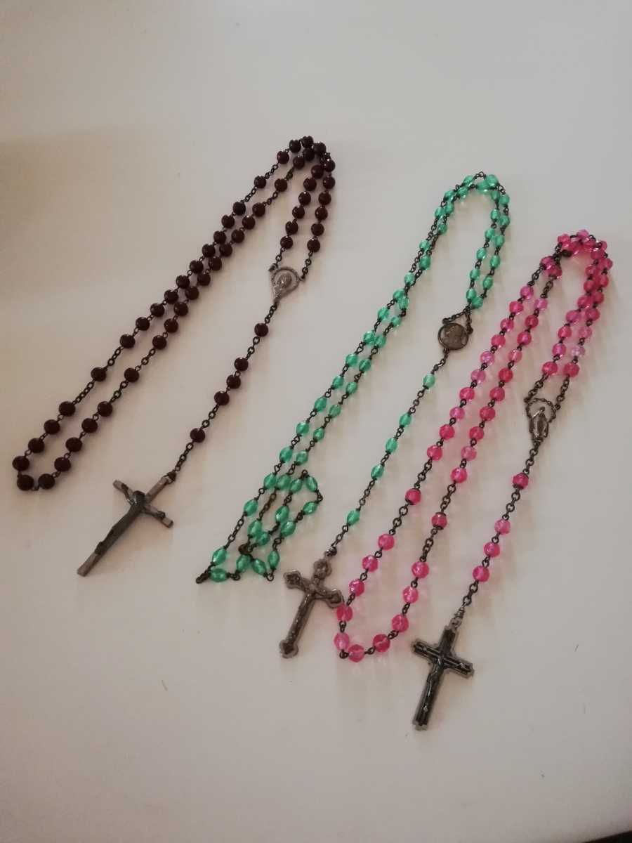 ロザリオ Inri 3本セット アンティーク キリスト教 イエスキリスト マリア様 十字架 雑貨 売買されたオークション情報 Yahooの商品情報をアーカイブ公開 オークファン Aucfan Com