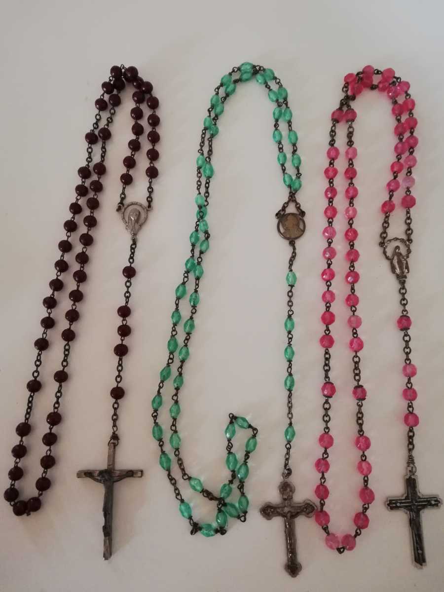 ロザリオ Inri 3本セット アンティーク キリスト教 イエスキリスト マリア様 十字架 雑貨 売買されたオークション情報 Yahooの商品情報をアーカイブ公開 オークファン Aucfan Com