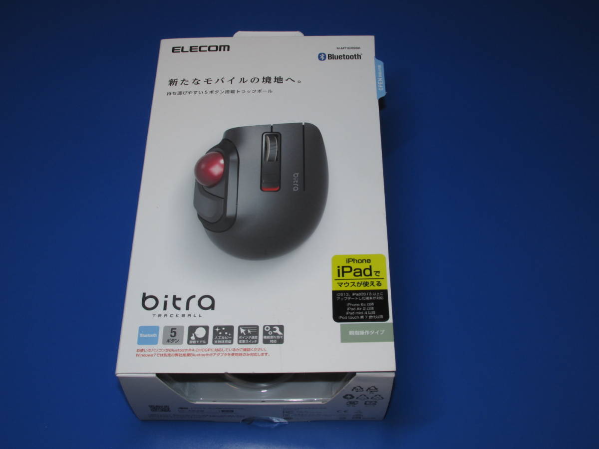 超激得，新作 エレコム マウス Bluetooth iOS対応 トラックボール Sサイズ 小型 親指 5ボタン ブラック M-MT1BRSBK(トラックボール)｜売買されたオークション情報、yahooの商品情報をアーカイブ公開 - オークファ トラックボール