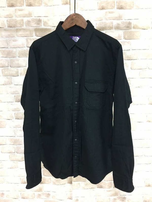 全国無料，定番人気 ザ ノース フェイス パープルレーベル THE NORTH FACE PURPLE LABEL NT3600N Cotton Twill Shirt 長袖 シャツ ブラック ナナミカ M(長袖シャツ)｜売買されたオークション情報、yahooの商品情報をアーカイブ公 男性用