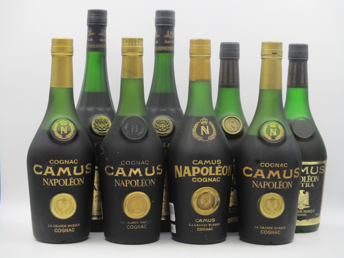 限定セール，定番 1円 CAMUS NAPOLEONE 8本セット カミュ ナポレオン グランマルキ エクストラ オールド 等 ブランデー 古酒 700ml C78472(カミュ)｜売買されたオークション情報、yahooの商品情報をアーカイブ公開 - オ コニャック