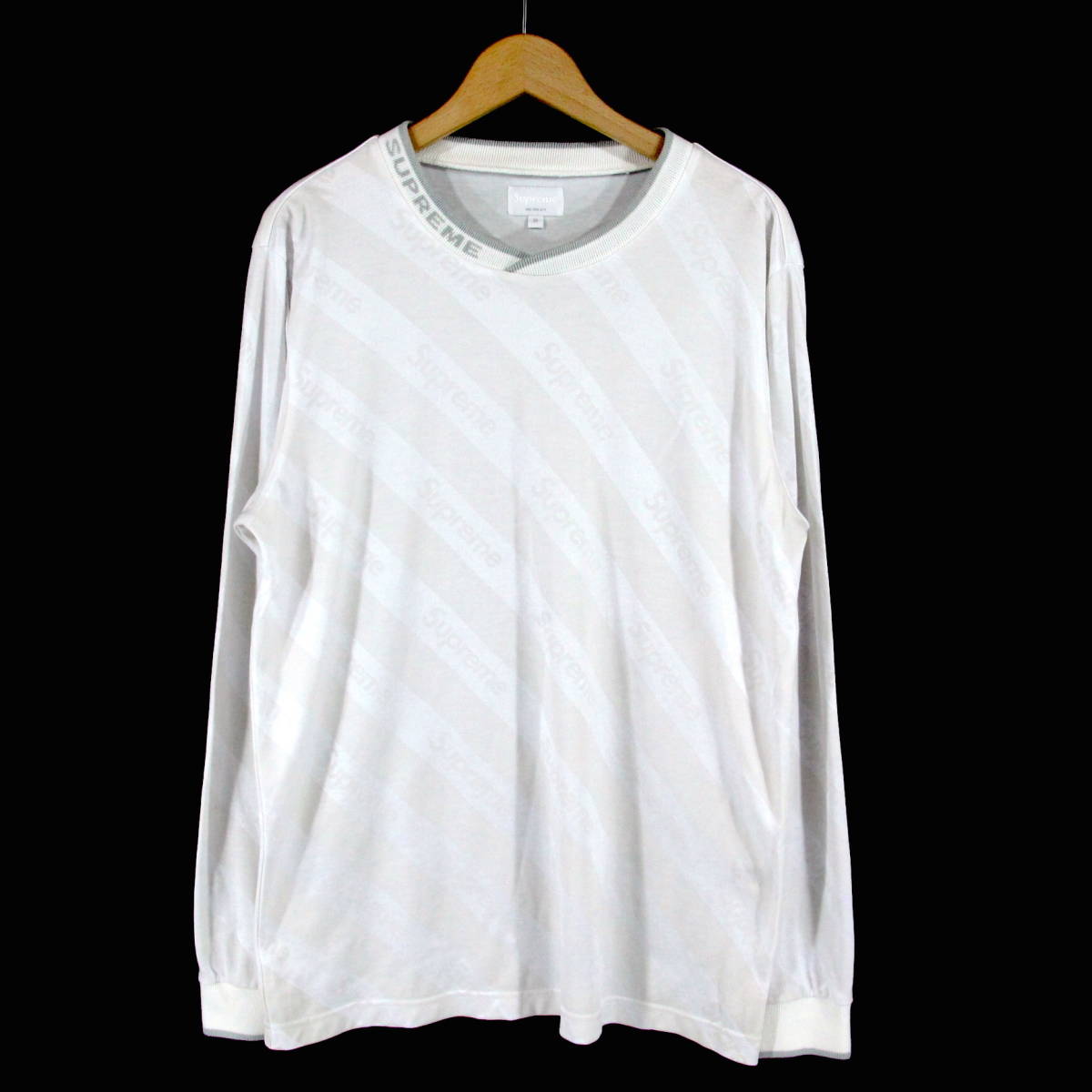 名作】SUPREME 15SS DIAGONAL SOCCER TOP サッカー 襟ロゴ Tシャツ M 