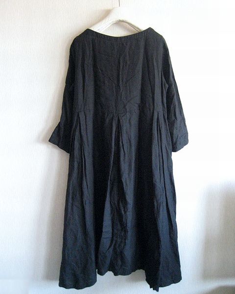 美品 nest robe ネストローブ リネン ギャザー タック ワンピース  