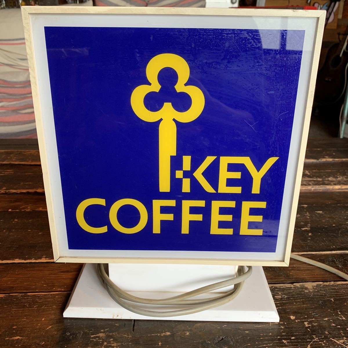 キーコーヒー KEY COFFEE 昭和レトロ - KEYCOFFEE マ*ミ様 木製看板 