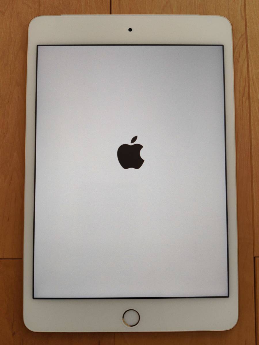 Apple iPad mini 4 Wi-Fi + Cellular SIMフリー 128GB Gold ゴールド / 純正 Smart Cover スマートカバー ミッドナイトブルー_1