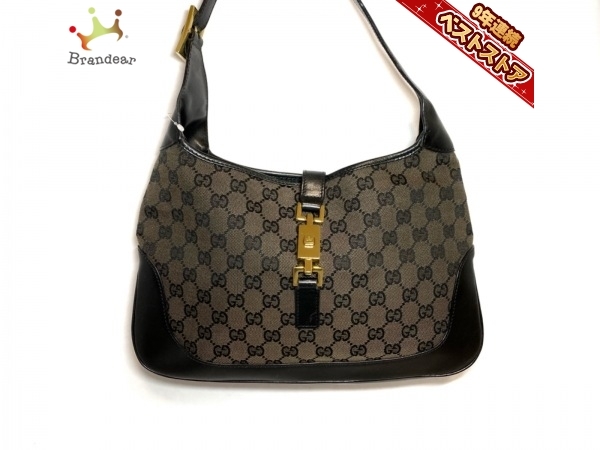 豊富な，送料無料 グッチ GUCCI ショルダーバッグ 0013306 GG柄/ジャッキー キャンバス&times;レザー ダークブラウン&times;黒 バッグ(オールドグッチ)｜売買されたオークション情報、yahooの商品情報をアーカイブ公開 かばん、バッグ