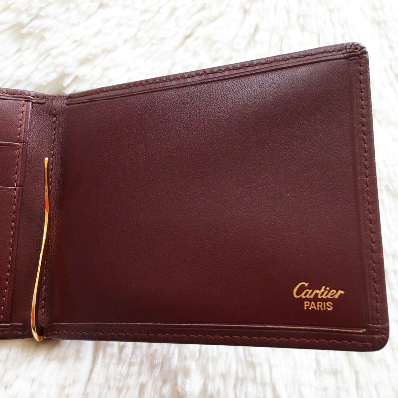 1円～ カルティエ Cartier 本物 美品 財布 2つ折り レザー 革