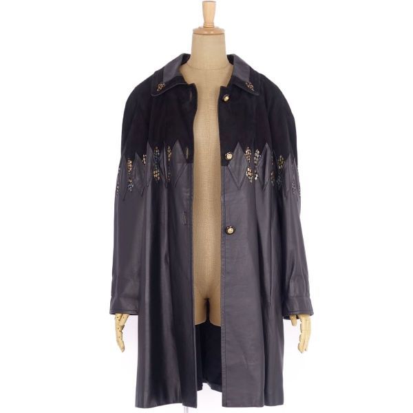 美品 ピエールバルマン PIERRE BALMAIN ラムレザー スウェード ロング