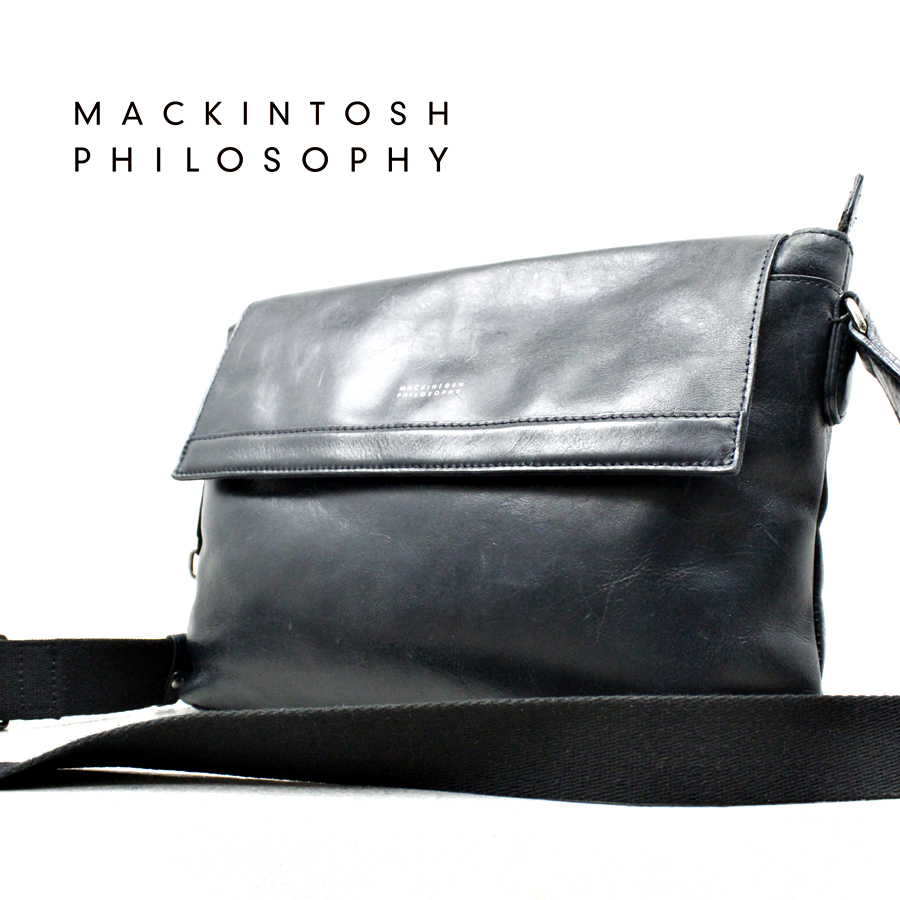 メンズ 三陽商会 Mackintosh Philosophy マッキントッシュフィロソフィー 牛革 オールレザー ショルダーバッグ 紺 ネイビー 男性用 売買されたオークション情報 Yahooの商品情報をアーカイブ公開 オークファン Aucfan Com