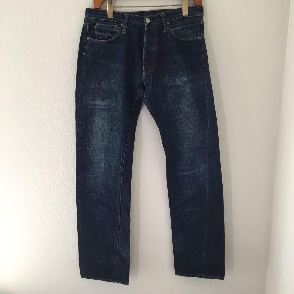 DENIME 旧ドゥニーム デニムパンツ w34 紙パッチ Gパン 濃紺 ボタン 