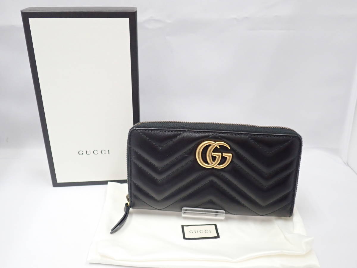 GUCCI グッチ GGマーモント ラウンドファスナー 長財布 443123 
