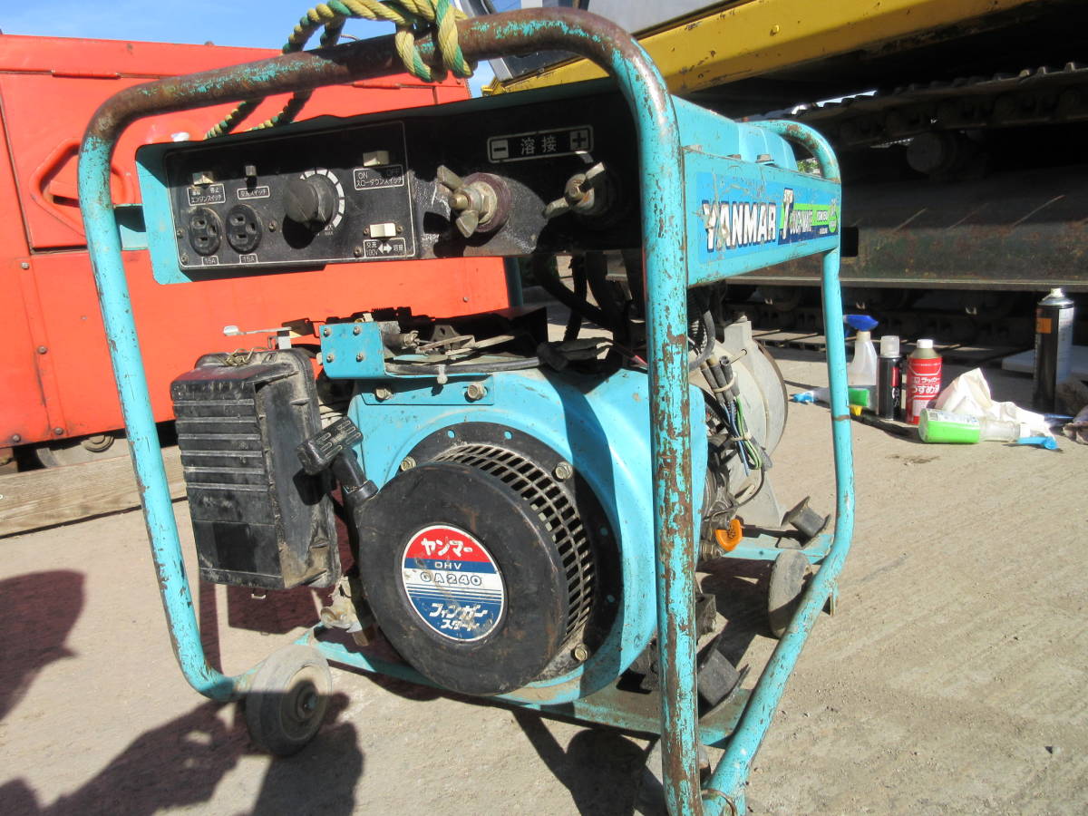 ガソリンエンジン式溶接発電機　ヤンマーＹＧＷ１５０　定格１４０アンペア　１００Ｖは２ＫＶＡ
