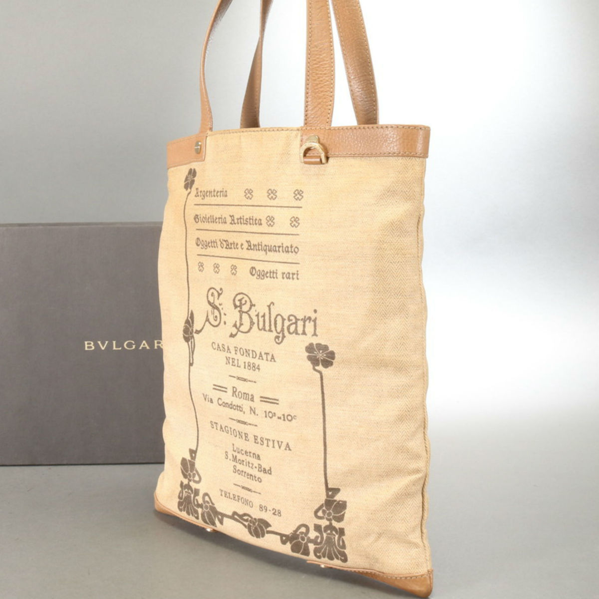 ブルガリ BVLGARI コレツィオーネ1910 トートバッグ チャーム付き 