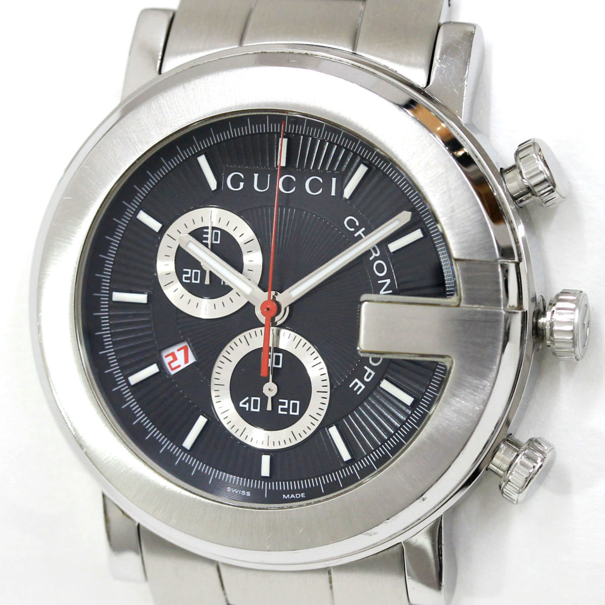 GUCCI グッチ Gクロノ 101M YA101309 クロノグラフ クォーツ メンズ 