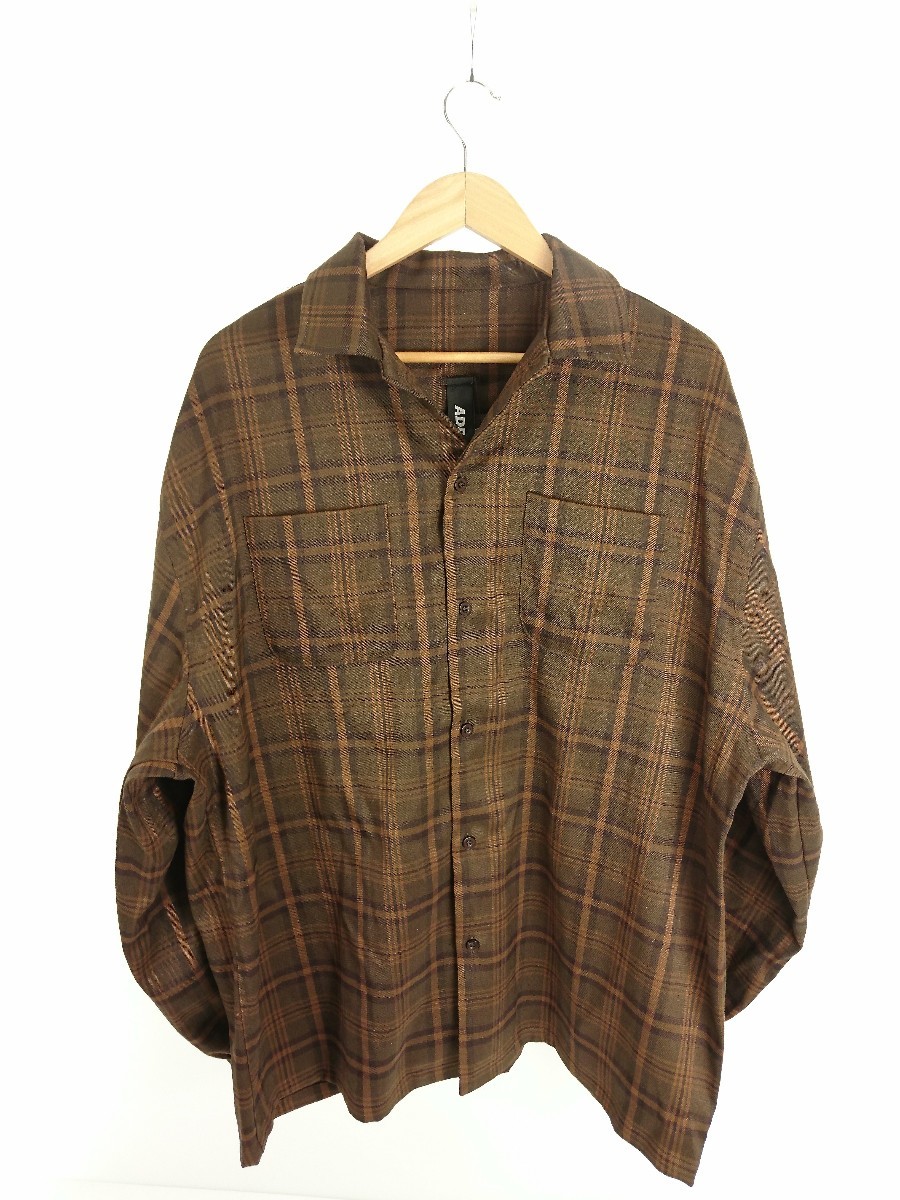 限定SALE，セール ADRER/ドルマンスリーブオープンカラーシャツ/長袖シャツ/L/ポリエステル/ブラウン(Lサイズ)｜売買されたオークション情報、yahooの商品情報をアーカイブ公開 - オークファン Lサイズ