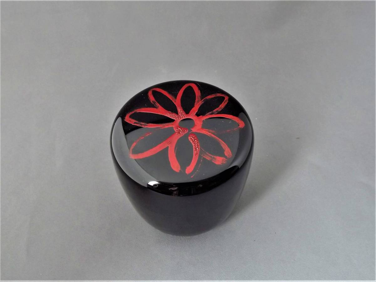 I11 山中塗 兼中齋自筆 菊の絵棗/茶道具/茶入/堀内宗完/兼中斎宗完/棗