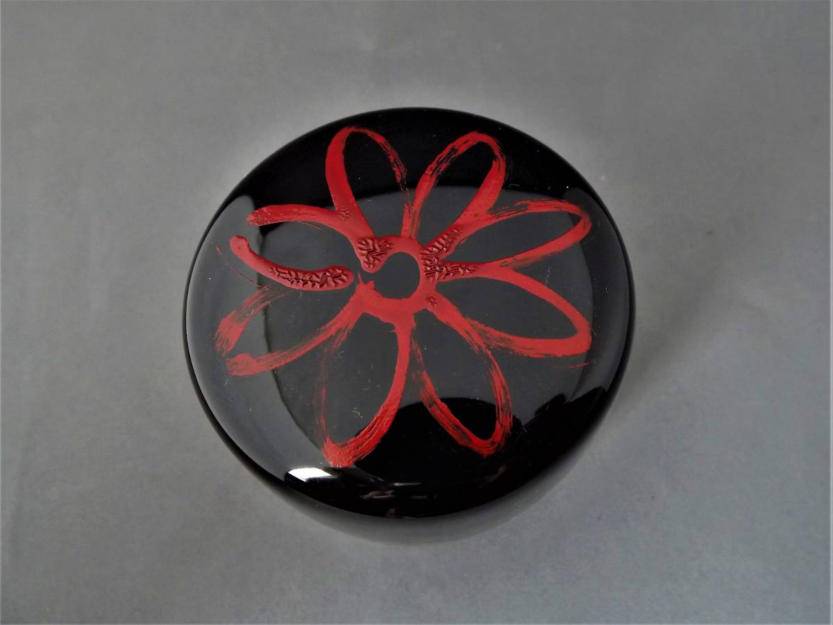 I11 山中塗 兼中齋自筆 菊の絵棗/茶道具/茶入/堀内宗完/兼中斎宗完/棗