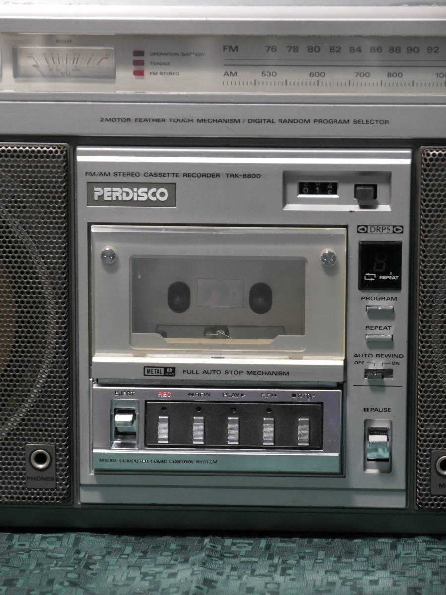 日立 Hitachi パディスコ TRK-8800 ラジカセ ワイドFM受信可 フェザー
