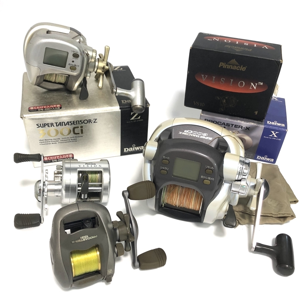  リール まとめ 電動 DAIWA SUPER TANACOM-X 600CP 300Ci 153i Pinnacle VS10 計4点 かんてい局亀有店(リール)｜売買されたオークション情報、yahooの商品情報をアーカイブ公開 - オークファン その他