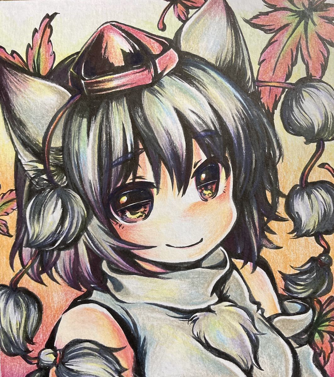 直筆手描き同人イラスト ミニ色紙 東方project 犬走椛 手描きイラスト 売買されたオークション情報 Yahooの商品情報をアーカイブ公開 オークファン Aucfan Com