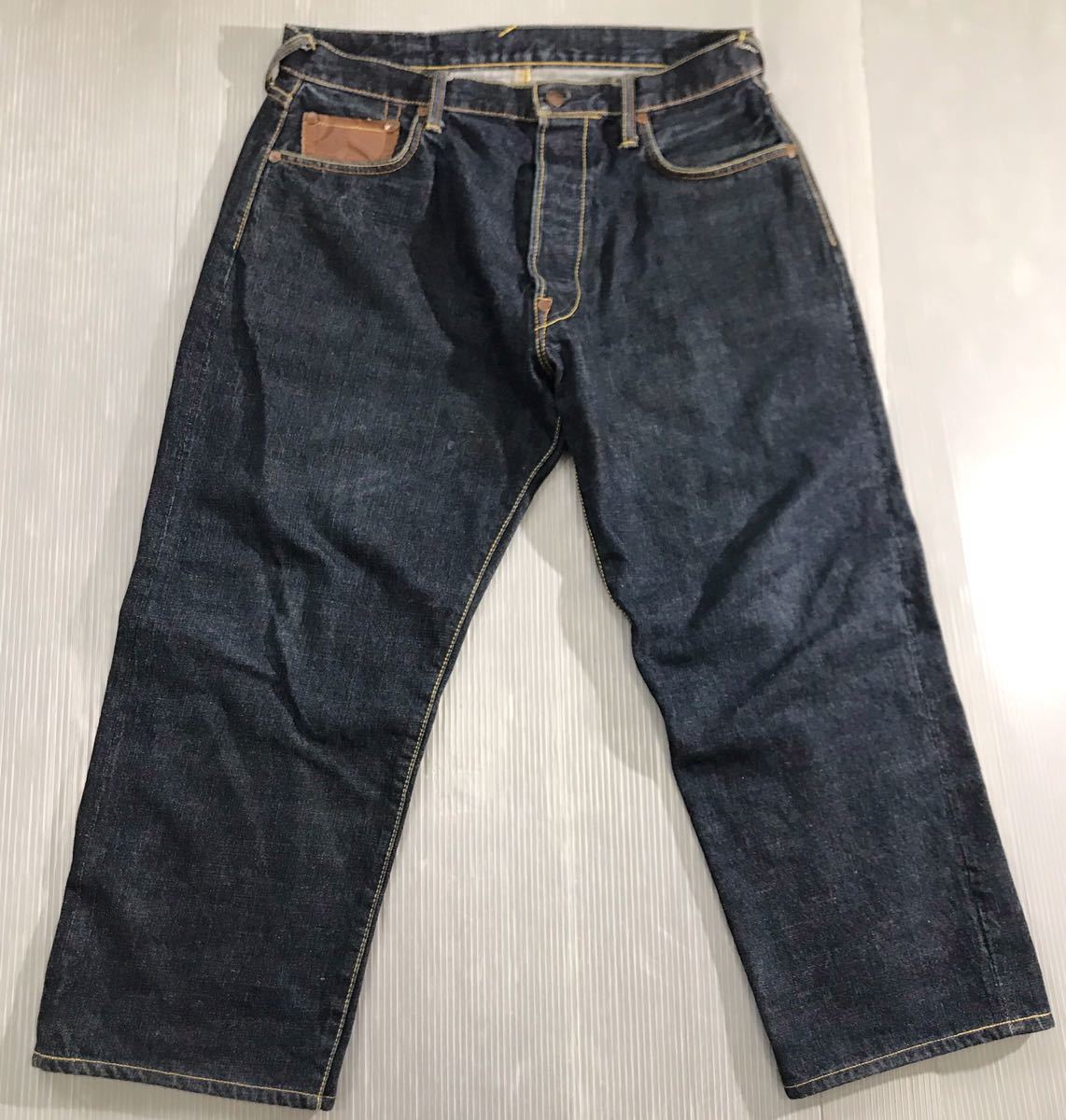 EVISU 革張りカモメ GENES OSAKA ストレートデニム 濃紺 32 EVISUの 
