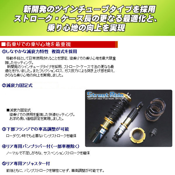 Street Ride ストリートライド RG TYPE-K2 車高調 JE1 フルタップ