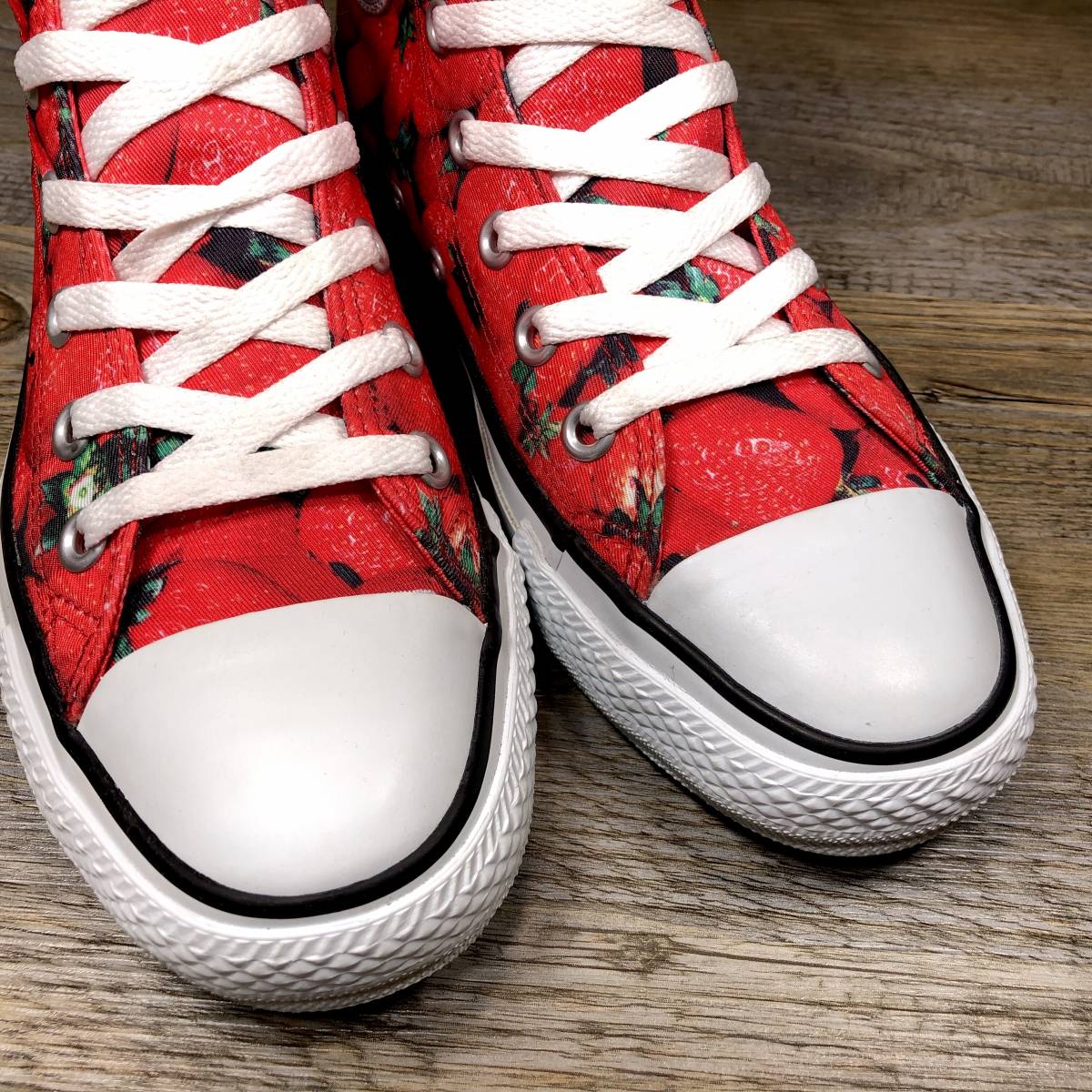 □CONVERSE ALL STAR□ 24cm US5 イチゴ柄 コンバース オールスター 