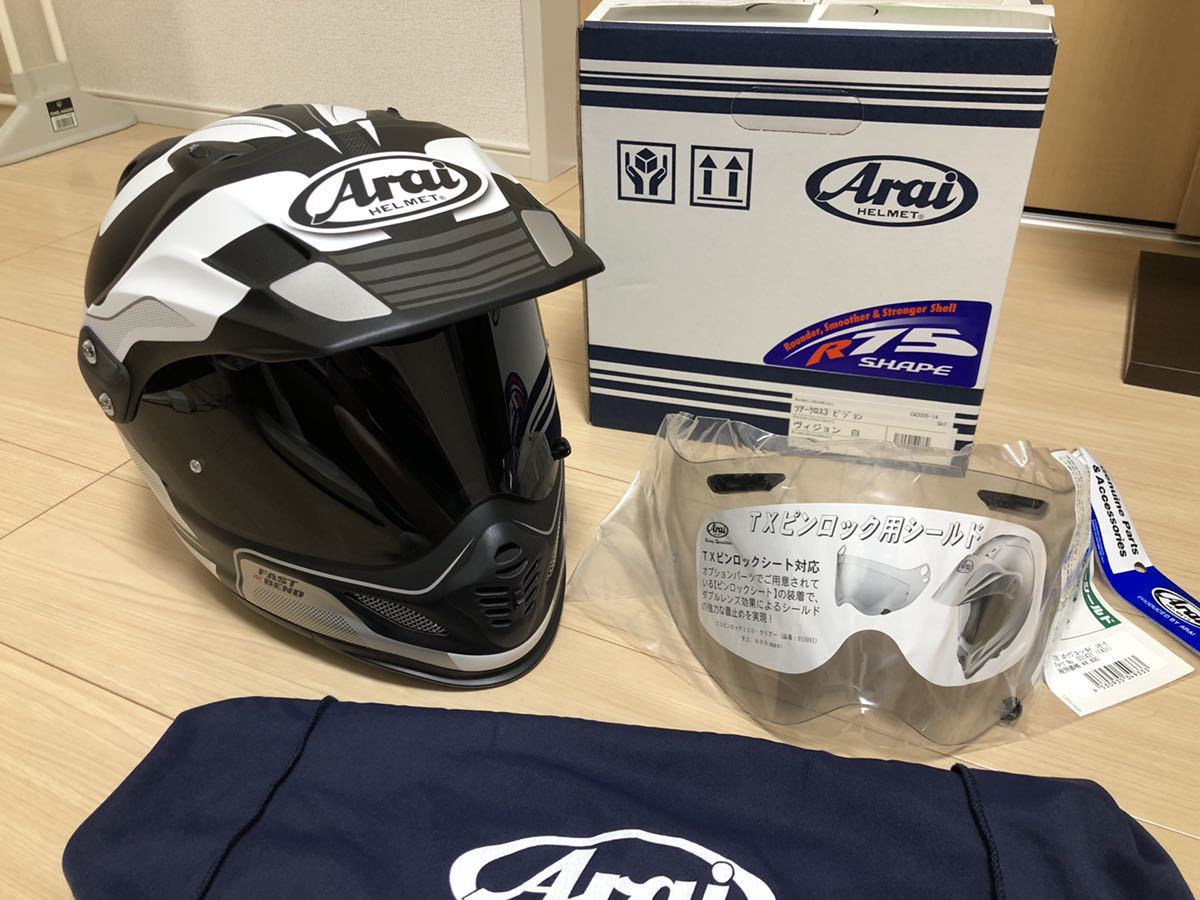Arai アライ ヘルメット ツアークロス３ ビジョン ホワイト ５７ ５８ M サイズ オフ車 モタードに Mサイズ 売買されたオークション情報 Yahooの商品情報をアーカイブ公開 オークファン Aucfan Com