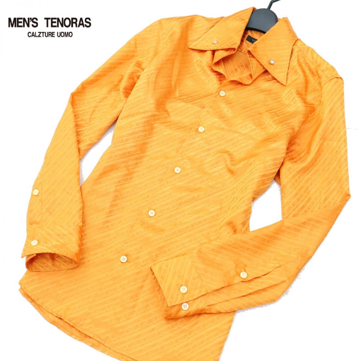 大得価，高品質 MEN'S TENORAS メンズティノラス 斜めストライプ ボタニカル柄 光沢 長袖 ボタンダウン ドレス シャツ Sz.LL メンズ 日本製 c66tc205(XLサイズ以上)｜売買されたオークション情報、yahooの商品情報 ドレスシャツ、ワイシャツ