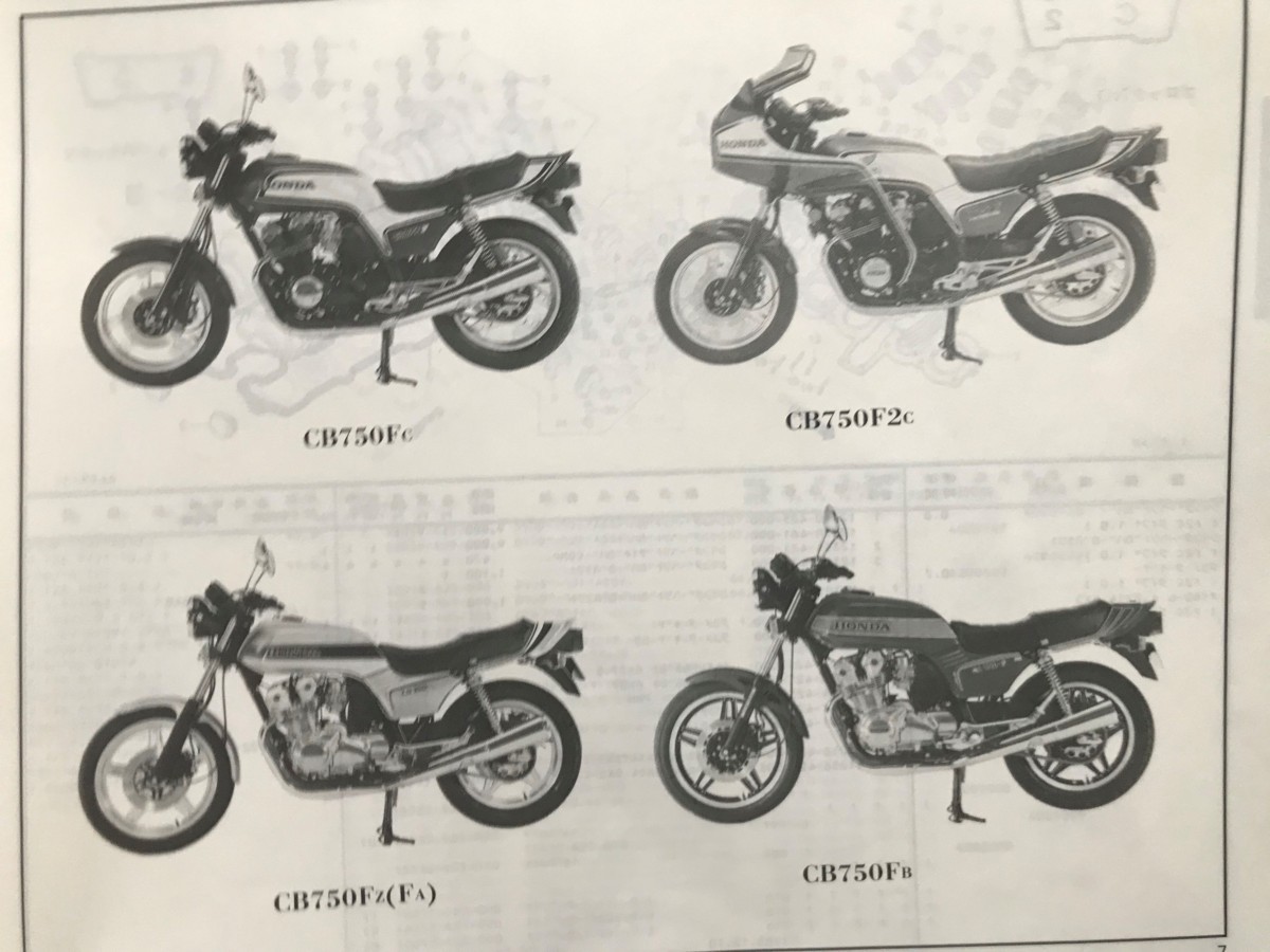 1983年】ホンダ CB750F / - FZ / FA / FB/FBB / FC / F2C型 / RC04型 