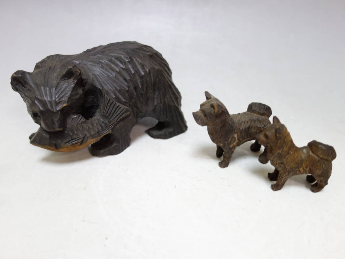 木彫り 犬 ２頭 洞ヤ湖の熊 木工 竹工芸 売買されたオークション情報 Yahooの商品情報をアーカイブ公開 オークファン Aucfan Com