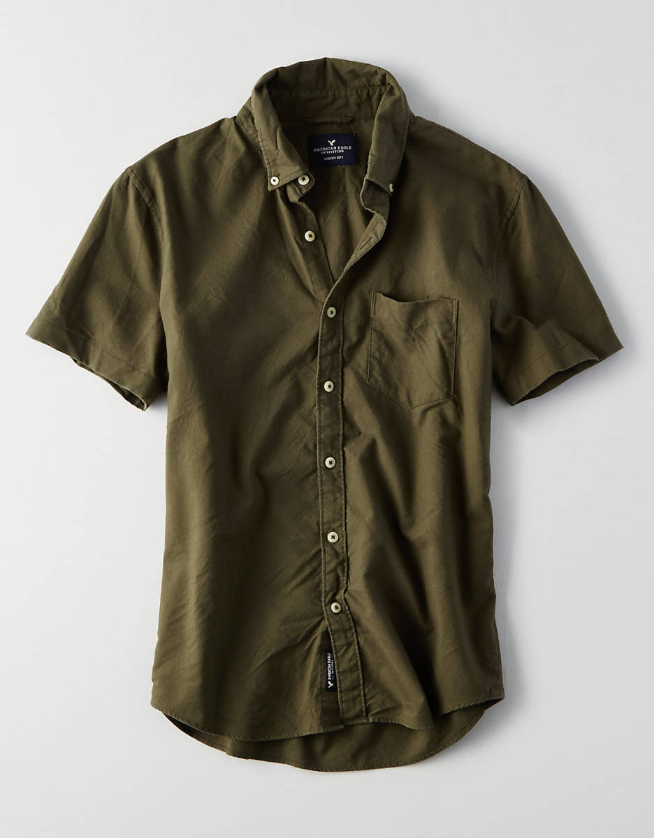 数量限定，正規品 ラスト AE アメリカンイーグル Oxford オックスフォード 半袖シャツ XXL / Olive(XLサイズ以上)｜売買されたオークション情報、yahooの商品情報をアーカイブ公開 - オークファン 半袖シャツ一般