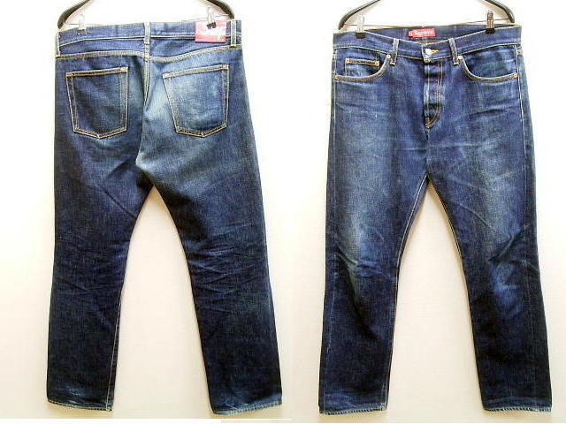 即決 [W36]Supreme RIGID SLIM JEAN USA製 サンプル級の鬼ヒゲ スリム