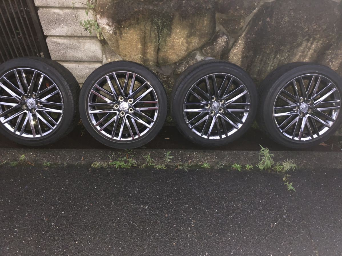 210 クラウン アスリート メッキ スパッタリング 純正ホイール 4本 セット