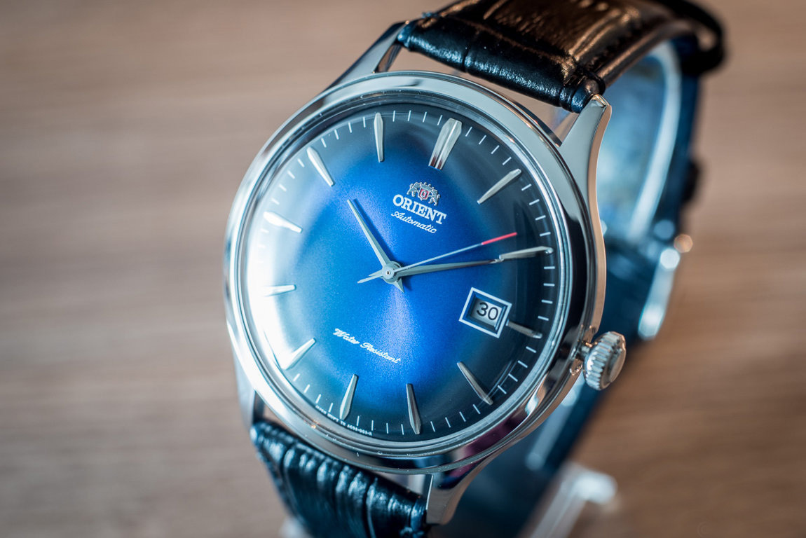 【1円】【日本未発売】新品正規品オリエントORIENTアンティークレザー革ビジネス自動巻き男性用メンズ腕時計レトロ青_3
