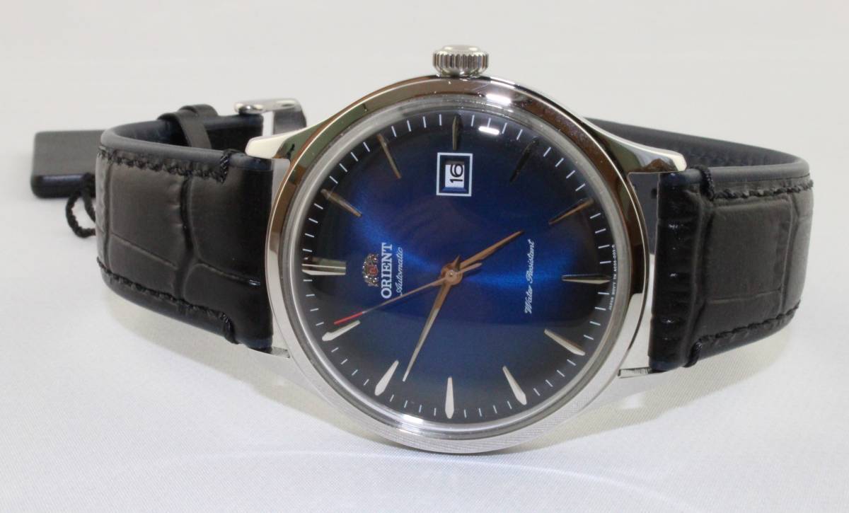 【1円】【日本未発売】新品正規品オリエントORIENTアンティークレザー革ビジネス自動巻き男性用メンズ腕時計レトロ青_4