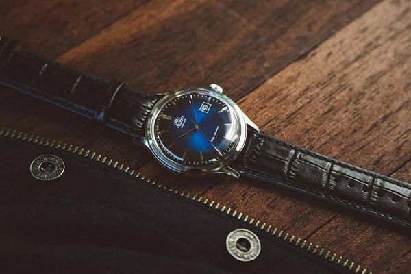 【1円】【日本未発売】新品正規品オリエントORIENTアンティークレザー革ビジネス自動巻き男性用メンズ腕時計レトロ青_5