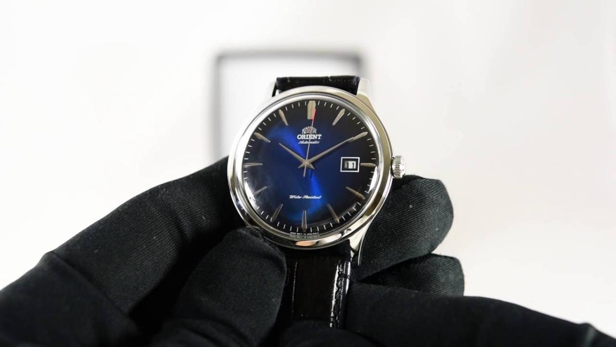 【1円】【日本未発売】新品正規品オリエントORIENTアンティークレザー革ビジネス自動巻き男性用メンズ腕時計レトロ青_6