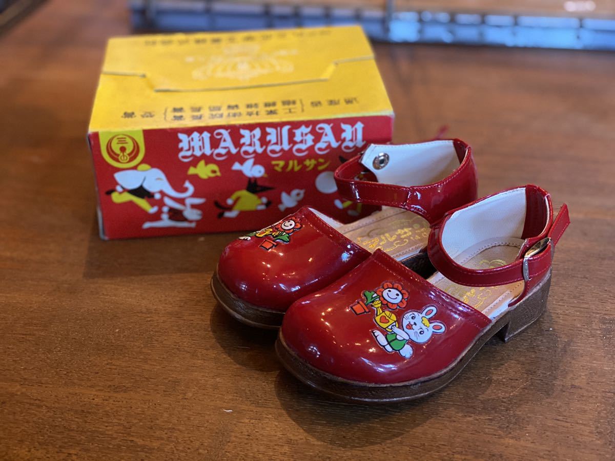 昭和品レトロ　大山ゴム　ベビーシューズ　パル　赤い靴　14cm　高級品　未使用 81 昭和レトロ デッドストック品子供靴 14cm 丸三化学 マルサンウサ
