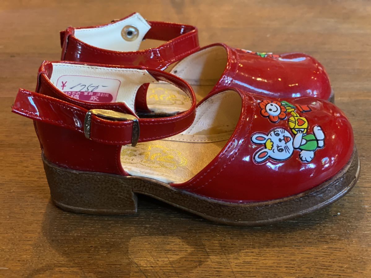 81 昭和レトロ デッドストック品子供靴 14cm 丸三化学 マルサンウサ