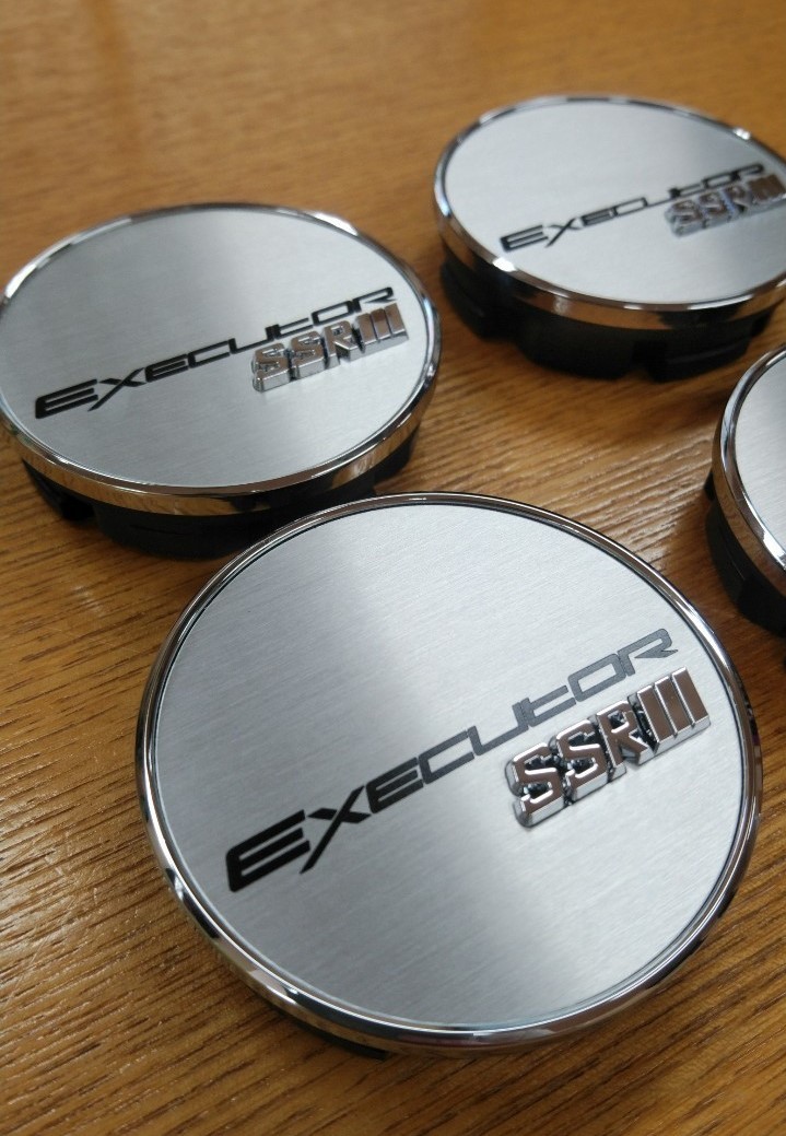 ※未使用品※　SSR EXECUTOR エグゼキューター　ホイールセンターキャップ　シルバー　４個セット_3