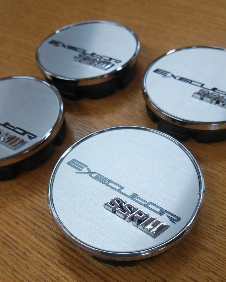 ※未使用品※　SSR EXECUTOR エグゼキューター　ホイールセンターキャップ　シルバー　４個セット_4