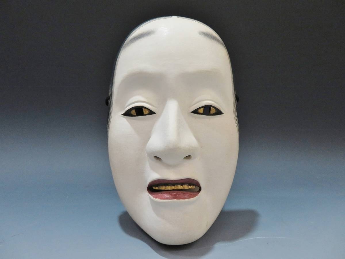 Yahoo!オークション EH148 桑島 作(在銘)木彫彩色 能面「泥 ColBase 古 