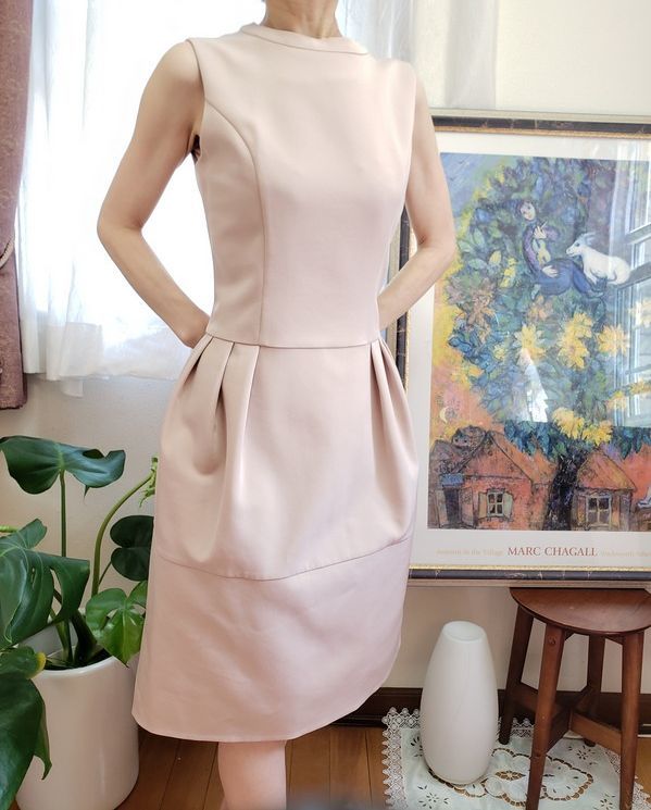 FOXEY NEWYORK＊68，040円【Tuck Cocoon Dress】ワンピース グレージュ