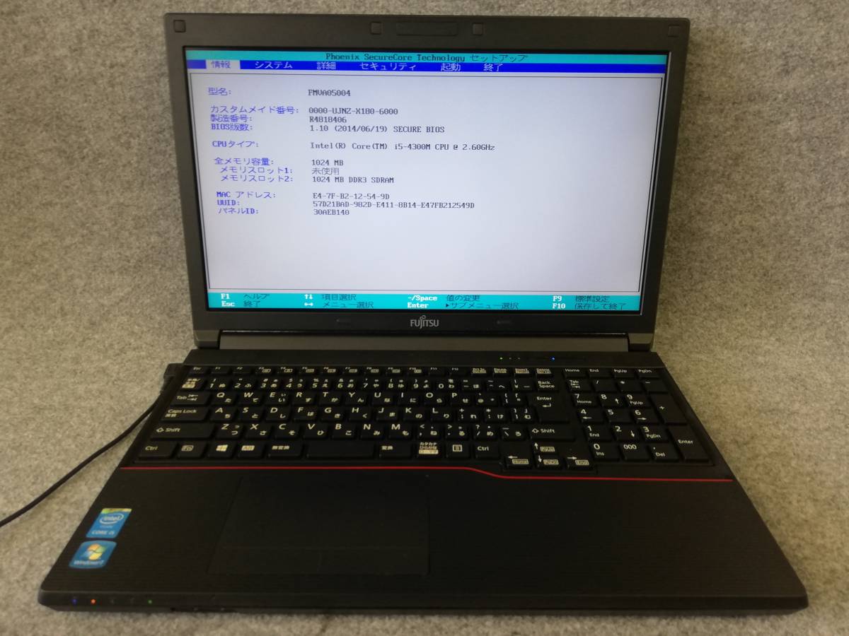 LIFEBOOK A574⁄H 富士通 Core Pro ノートパソコン i5-4300M i5 : Win7 